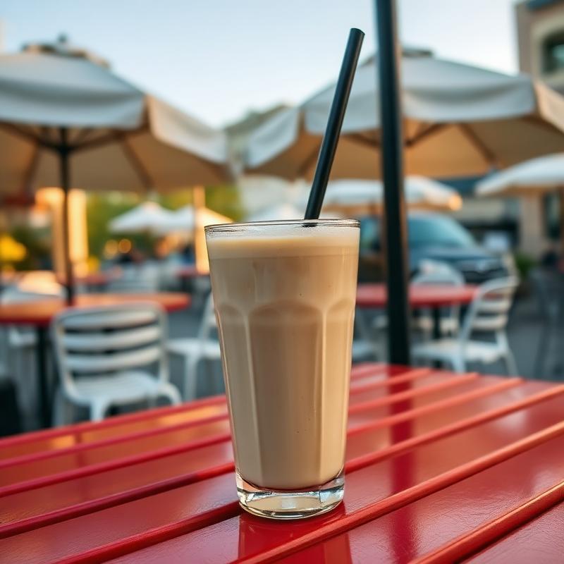 Iced latte on the patio